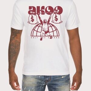 Men’s Akoo Weight Tee - Size 2XL - White and red